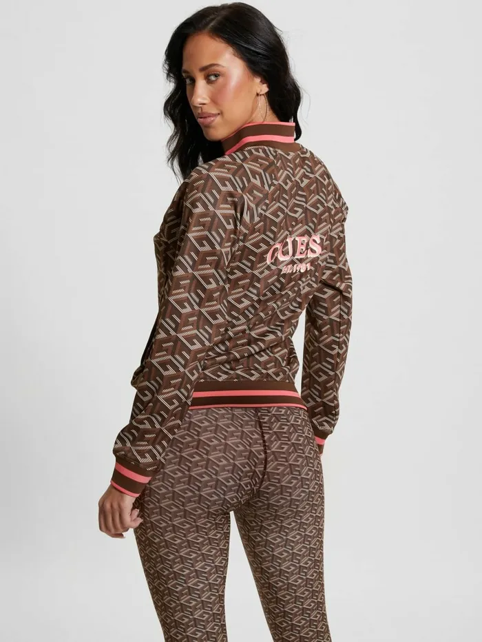 Jackets and Coats GUESS Women Eco GCube Active Zip Sweatshirt Stripe GCube Brown Jackets and Coats GUESS Women Eco GCube Active Zip Sweatshirt Stripe GCube Brown