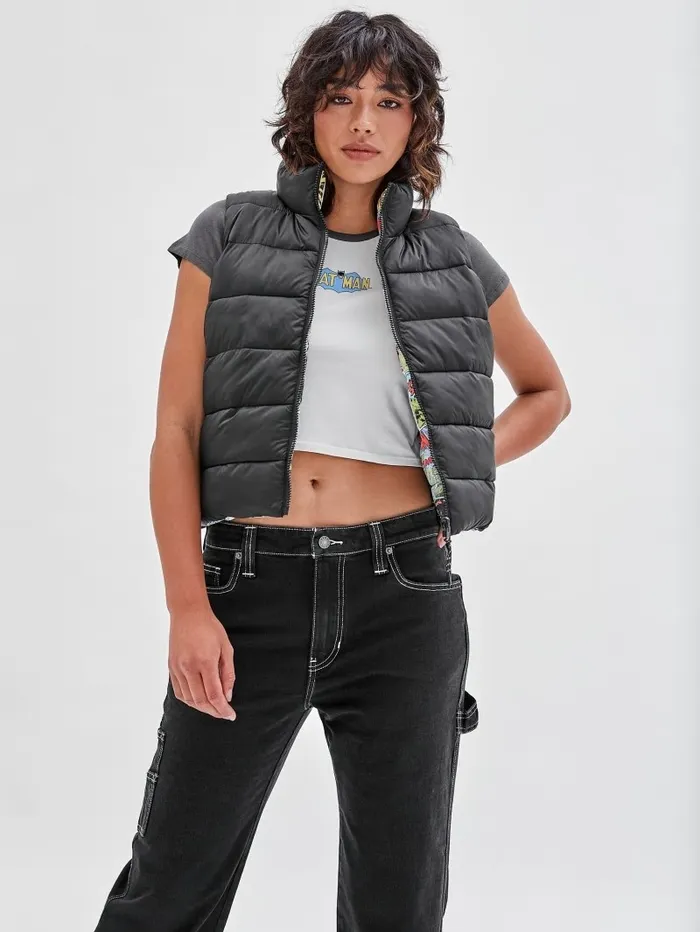 Jackets and Coats GUESS Women GUESS Originals x Batman Reversible Vest Black