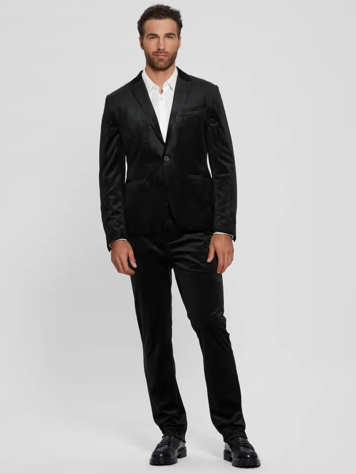 Jackets and Coats Men Fulham Velvet Paisley Blazer Jet Black Multi GUESS Jackets and Coats Men Fulham Velvet Paisley Blazer Jet Black Multi GUESS