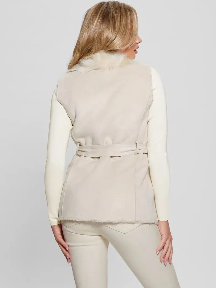 Jackets and Coats Women GUESS Reversible Nami Vest Pearl Oyster Jackets and Coats Women GUESS Reversible Nami Vest Pearl Oyster