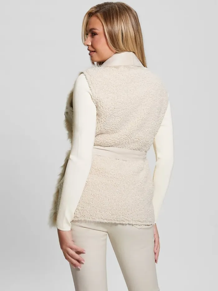 Jackets and Coats Women GUESS Reversible Nami Vest Pearl Oyster Jackets and Coats Women GUESS Reversible Nami Vest Pearl Oyster
