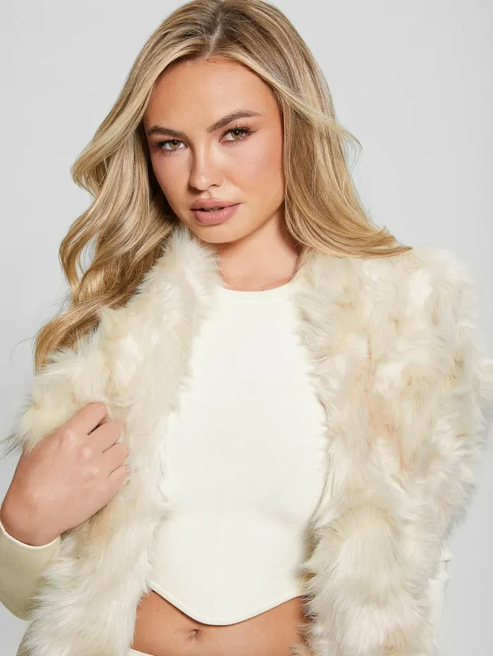 Jackets and Coats Women GUESS Reversible Nami Vest Pearl Oyster Jackets and Coats Women GUESS Reversible Nami Vest Pearl Oyster