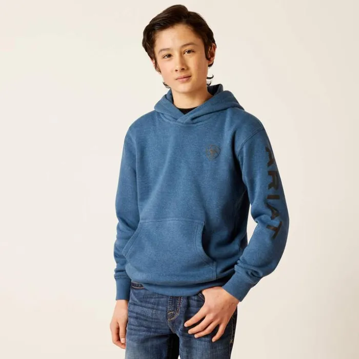 Jackets and Vests Kids Ariat Ariat Logo Hoodie Poseidon
