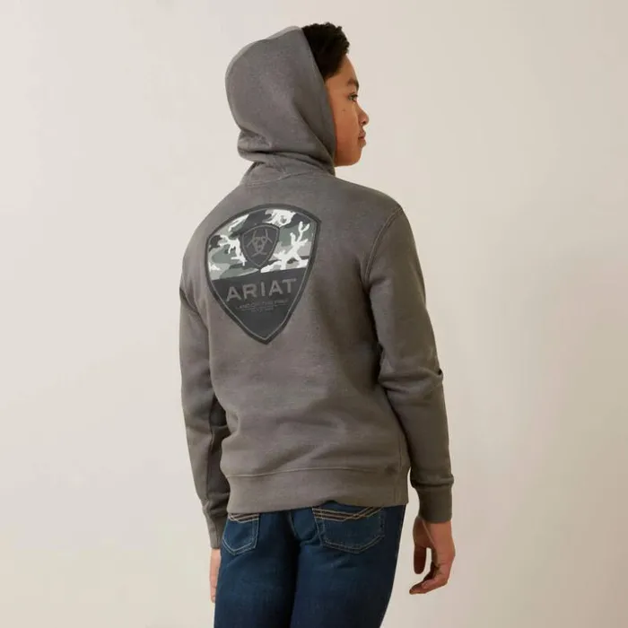 Jackets and Vests Kids Ariat Camo Corps Hoodie Grey Heather