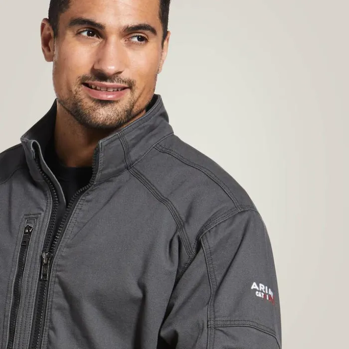 Jackets and Vests Men Ariat FR DuraLight Stretch Canvas Field Jacket Iron Grey