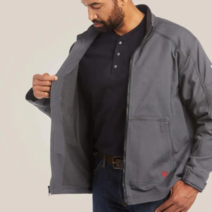 Jackets and Vests Men Ariat FR DuraLight Stretch Canvas Field Jacket Iron Grey