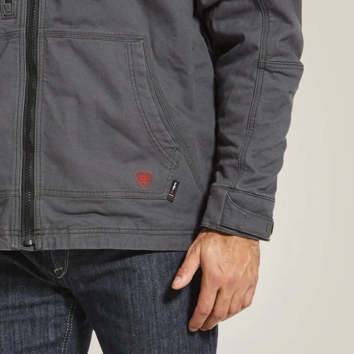 Jackets and Vests Men Ariat FR DuraLight Stretch Canvas Field Jacket Iron Grey
