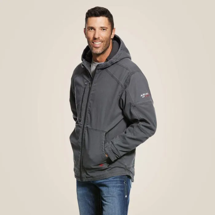Jackets and Vests Men Ariat FR DuraLight Stretch Canvas Jacket Iron Gray