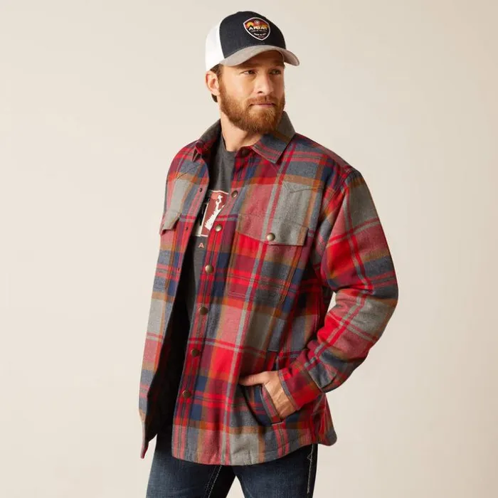 Jackets and Vests Men Ariat Hoffman Shirt Jacket Merlot