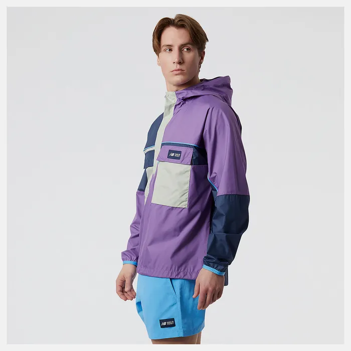 Jackets and Vests New Balance Men Parks Project x New Balance Packable Anorak Jacket SOUR GRAPE