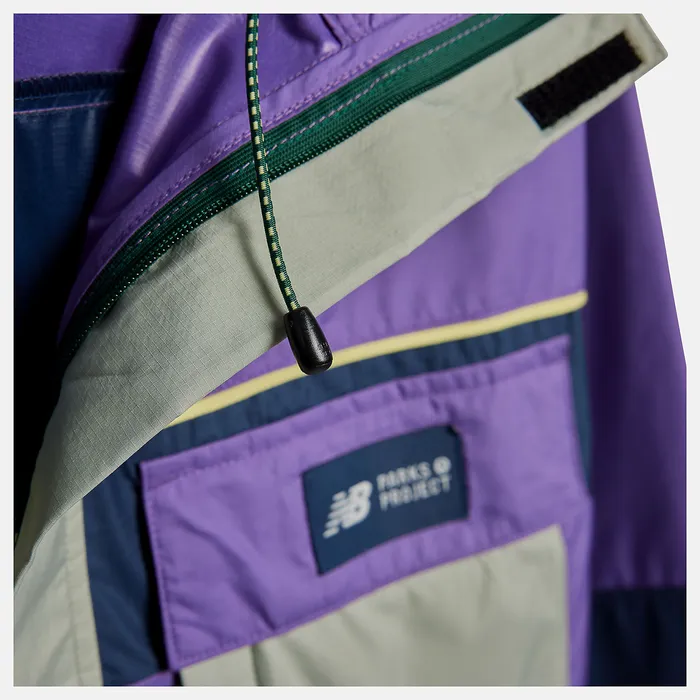 Jackets and Vests New Balance Men Parks Project x New Balance Packable Anorak Jacket SOUR GRAPE