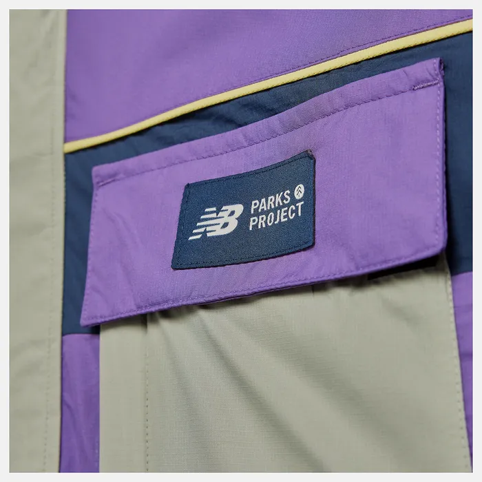 Jackets and Vests New Balance Men Parks Project x New Balance Packable Anorak Jacket SOUR GRAPE