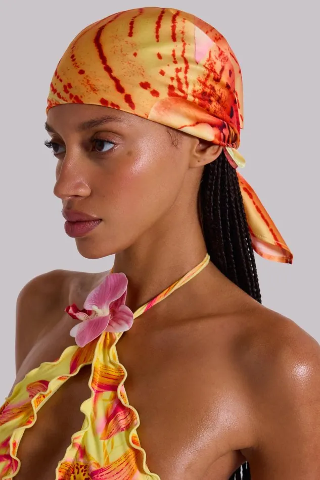 Jaded London Accessories Women Lucia Satin Bandana Scarf Light Floral