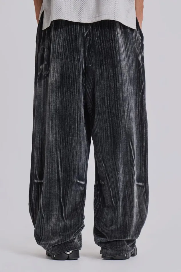 Jaded London Baggy Joggers and Sweatpants WomenUnisex Crease Velour Baggy Monster Joggers Grey