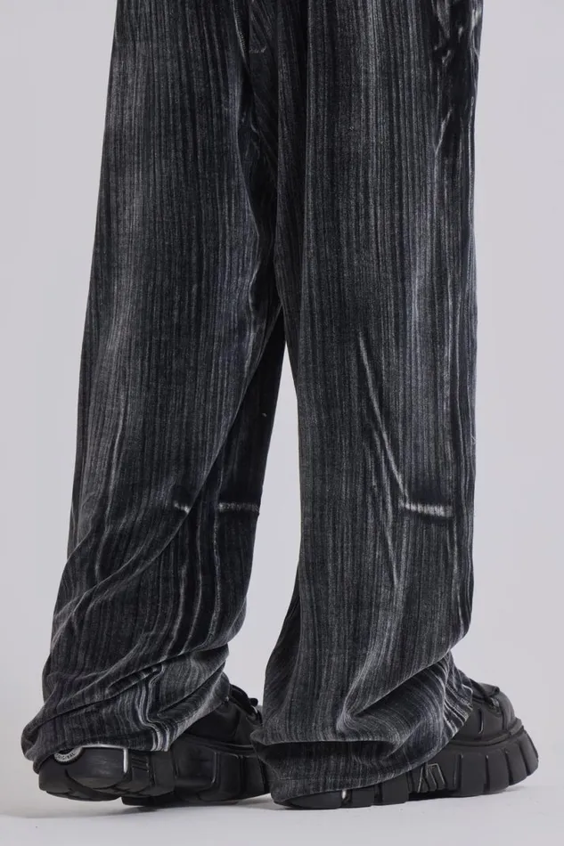 Jaded London Baggy Joggers and Sweatpants WomenUnisex Crease Velour Baggy Monster Joggers Grey