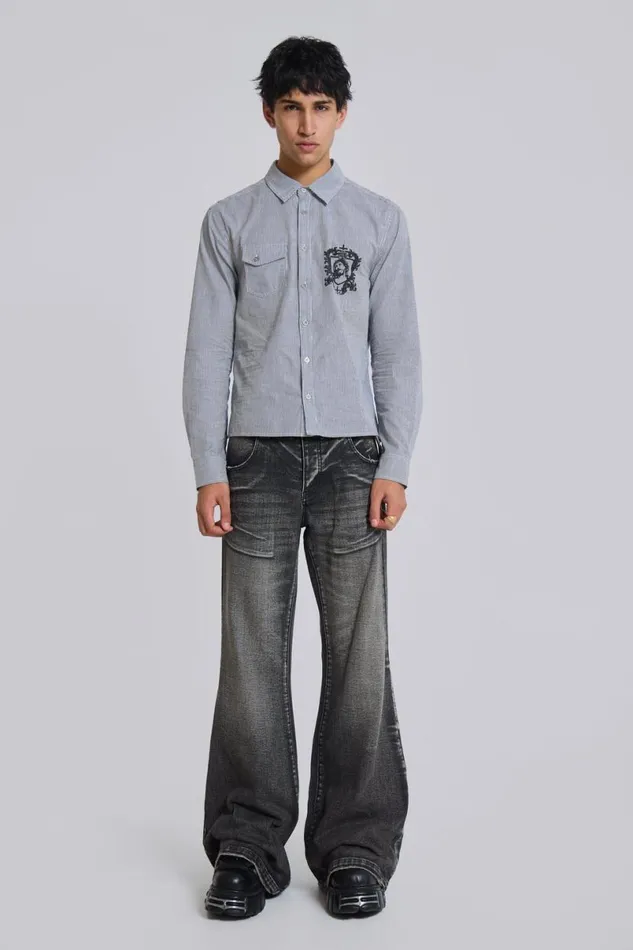Jaded London Bootcut Jeans Men Washed Black Blaze Jeans Washed Black