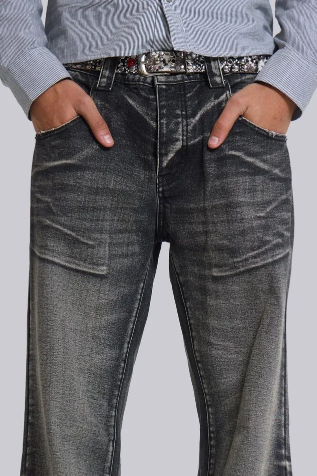Jaded London Bootcut Jeans Men Washed Black Blaze Jeans Washed Black