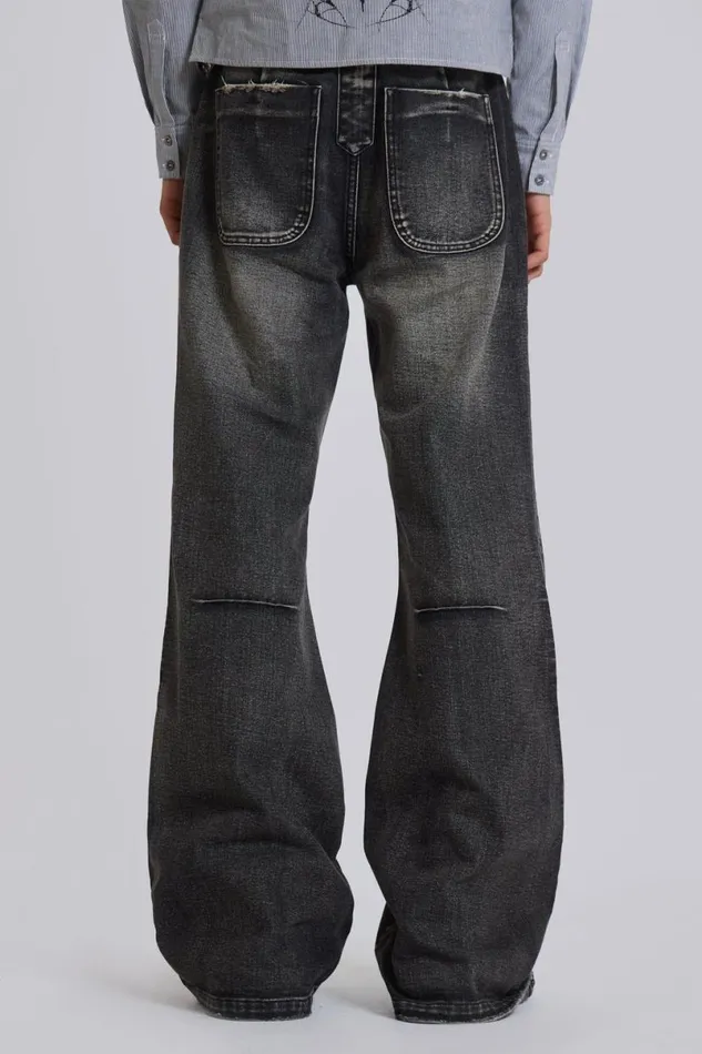 Jaded London Bootcut Jeans Men Washed Black Blaze Jeans Washed Black