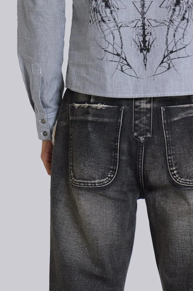 Jaded London Bootcut Jeans Men Washed Black Blaze Jeans Washed Black