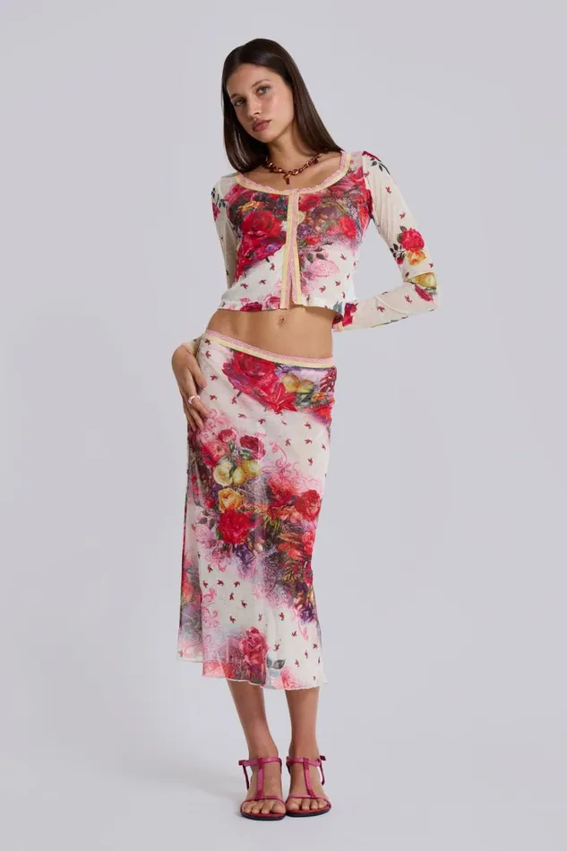 Jaded London CoOrds Women Giara Midi Mesh Skirt Multi