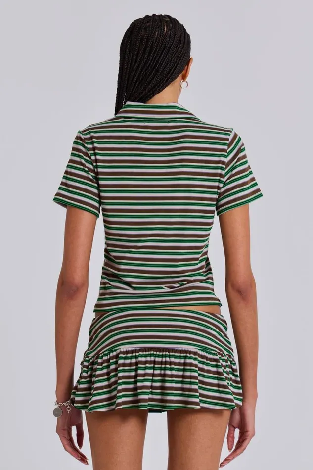 Jaded London CoOrds Women Mila Stripe Mini Skort Green