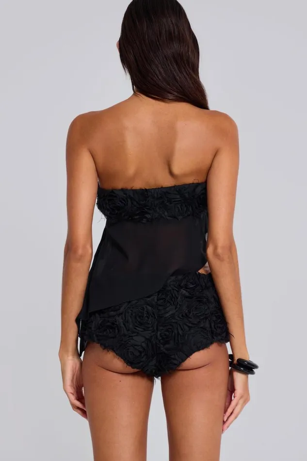 Jaded London CoOrds Women Regina Corset Top In Black Roses Black