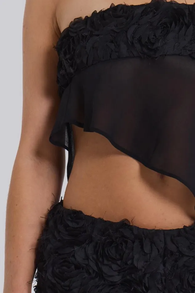 Jaded London CoOrds Women Regina Corset Top In Black Roses Black