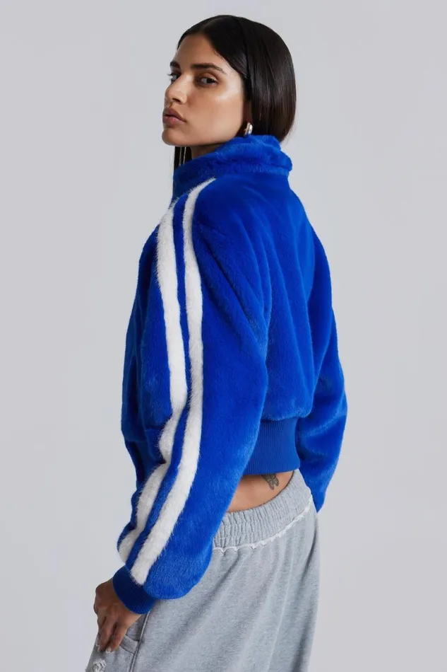 Jaded London Coats Women Challenger Faux Fur Coat Blue