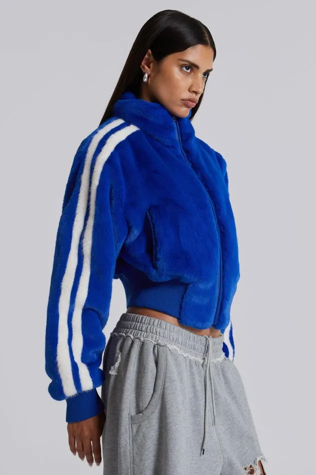 Jaded London Coats Women Challenger Faux Fur Coat Blue