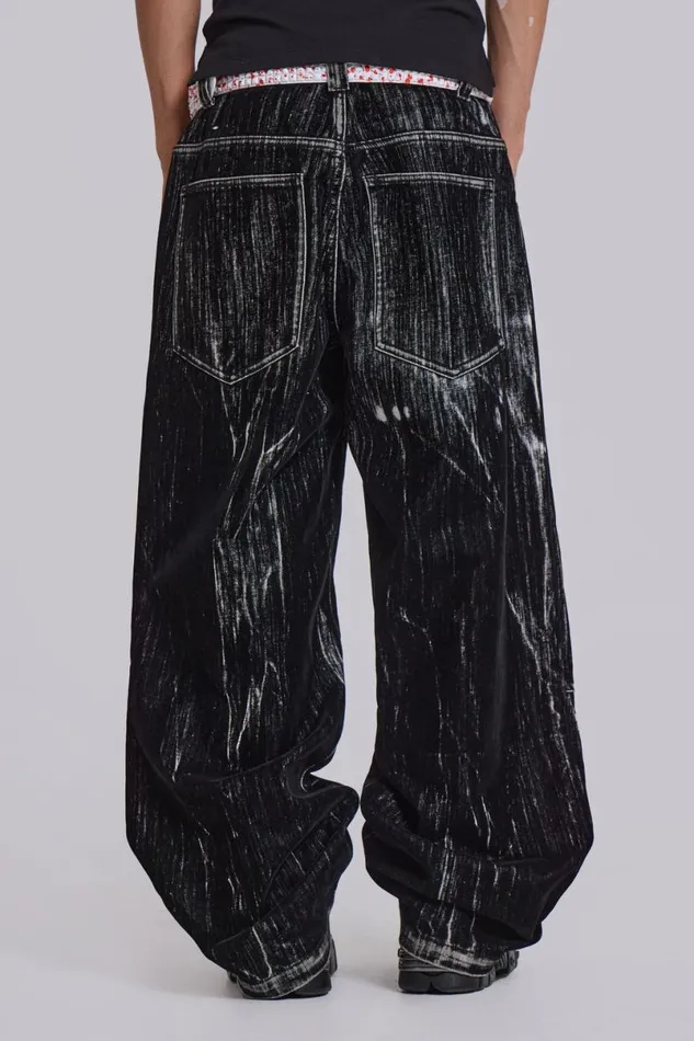 Jaded London Colossus Jeans MenUnisex Black Flock Colossus Jeans Blackgrey