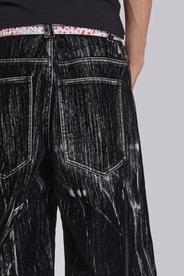 Jaded London Colossus Jeans MenUnisex Black Flock Colossus Jeans Blackgrey