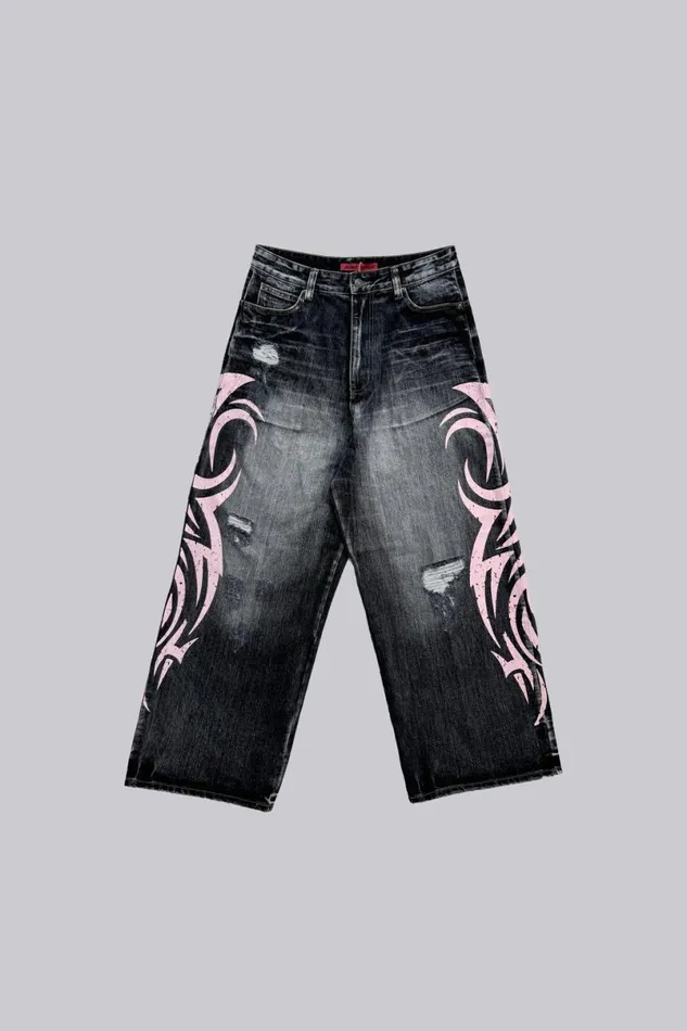 Jaded London Colossus Jeans MenUnisex Pink Blade XL Colossus Jeans Greypink