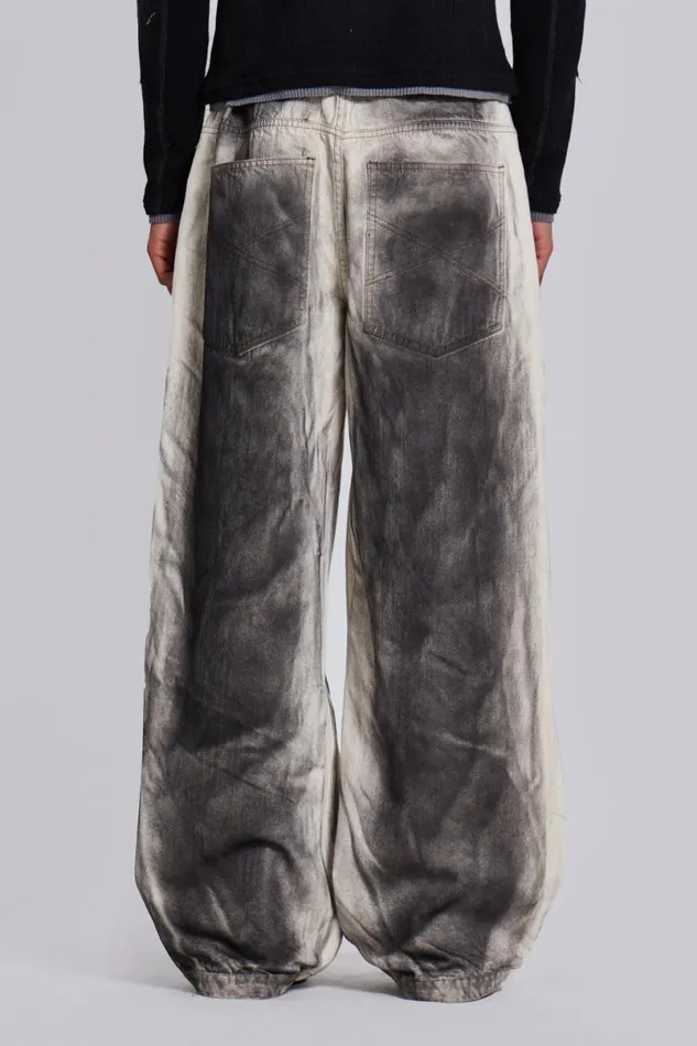 Jaded London Colossus Jeans Men Watercolour Colossus Jeans Greywhite