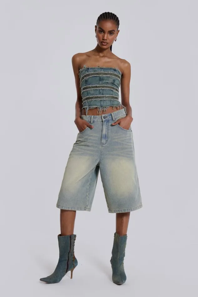 Jaded London Corsets Women SubRosa Denim Corset Top Blue