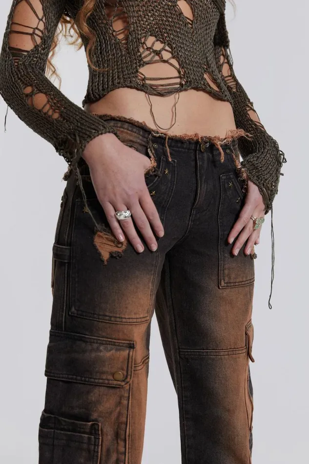 Jaded London Jeans Women Cadet Cargo Jeans Black