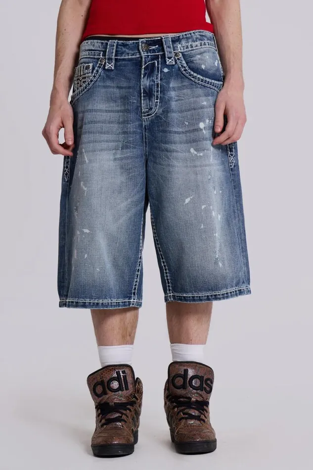 Jaded London Jeans Women Rock Revival Axel Colossus Jorts Blue