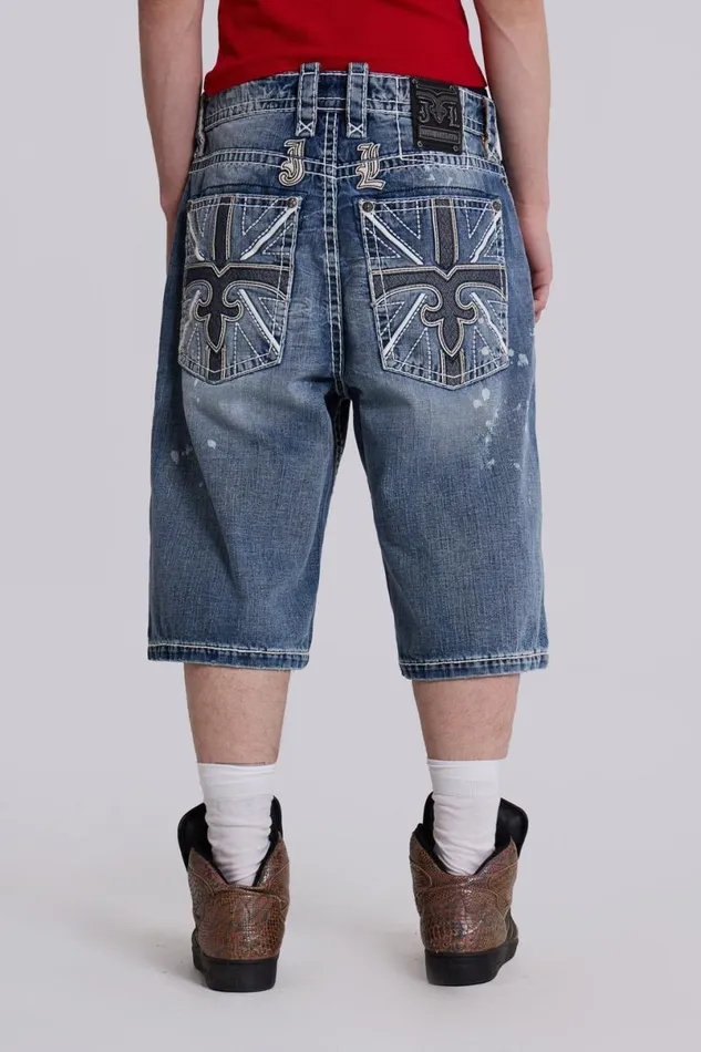 Jaded London Jeans Women Rock Revival Axel Colossus Jorts Blue