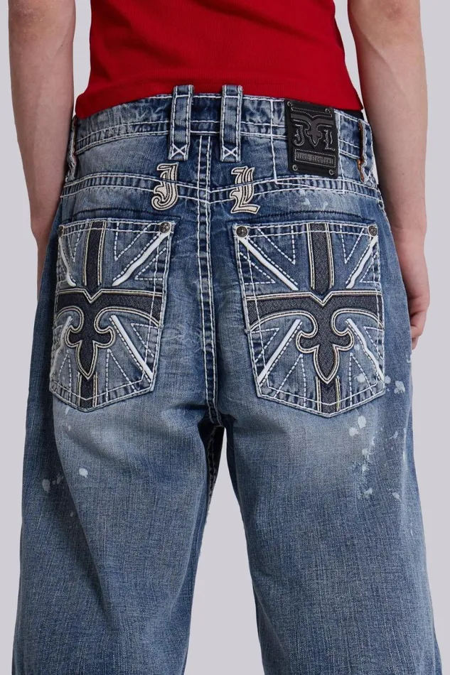 Jaded London Jeans Women Rock Revival Axel Colossus Jorts Blue