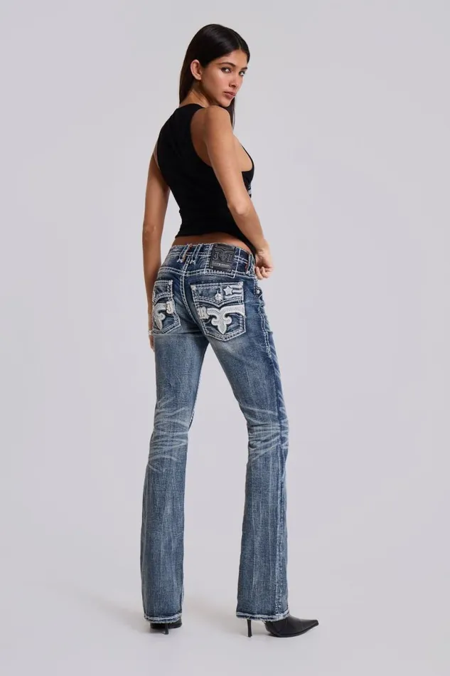 Jaded London Jeans Women Rock Revival Madison Bootcut Jeans Blue