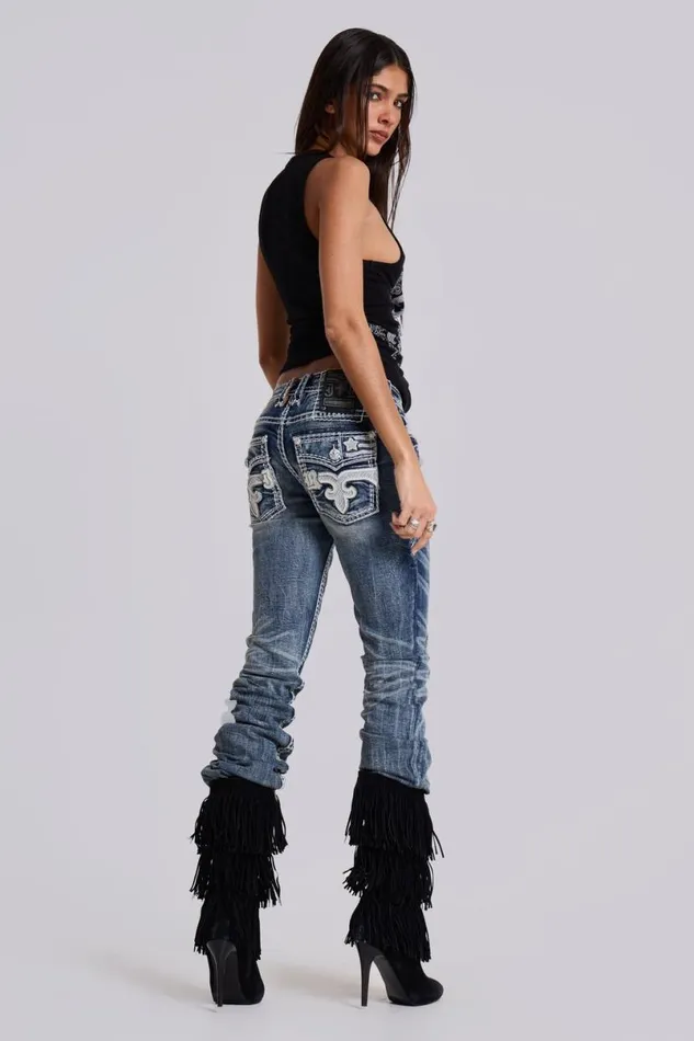 Jaded London Jeans Women Rock Revival Madison Bootcut Jeans Blue