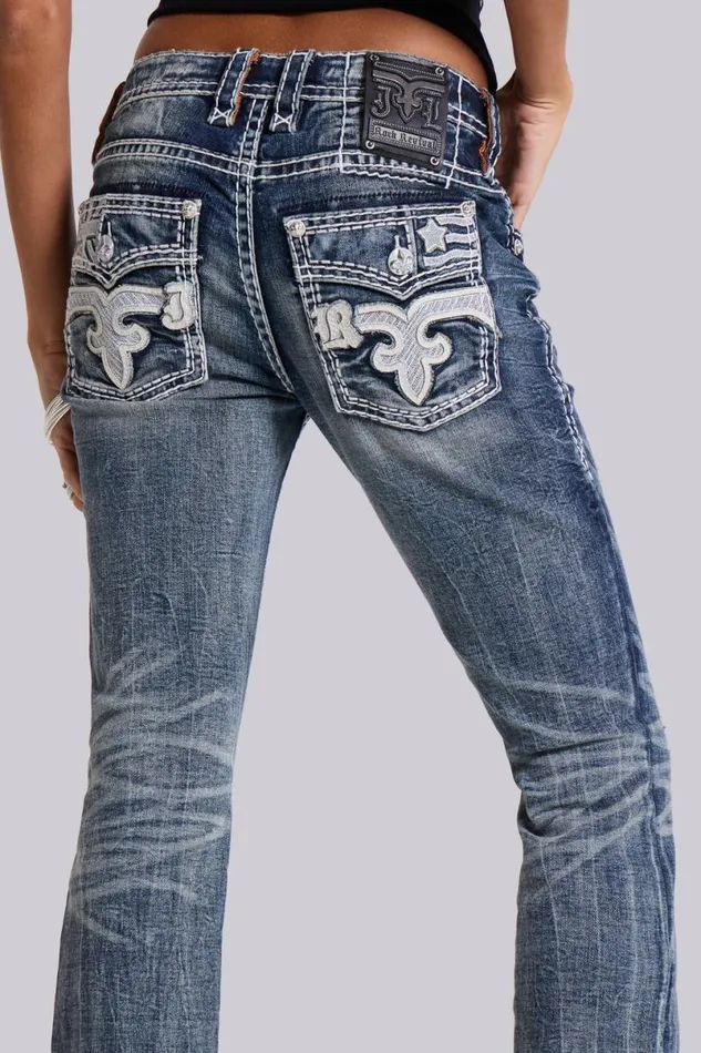 Jaded London Jeans Women Rock Revival Madison Bootcut Jeans Blue