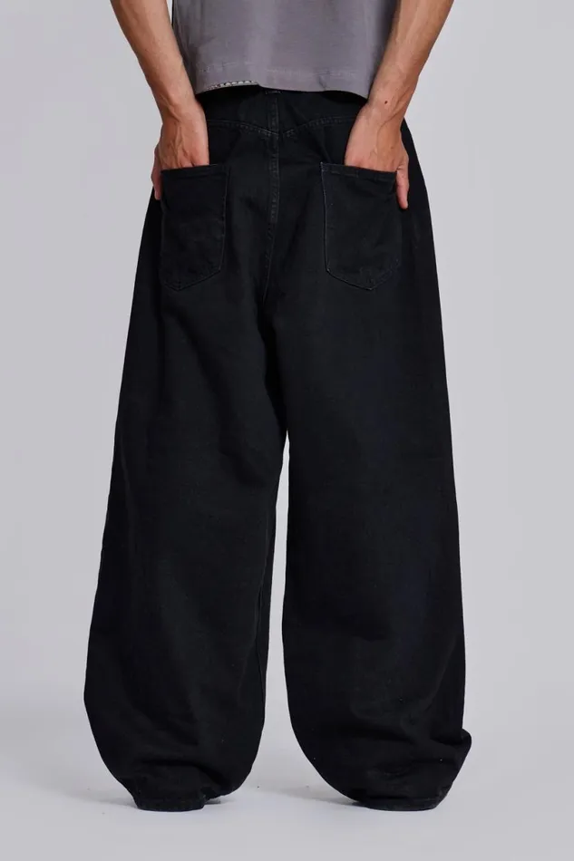 Jaded London Jeans WomenUnisex Solid Black XL Colossus Jeans Black