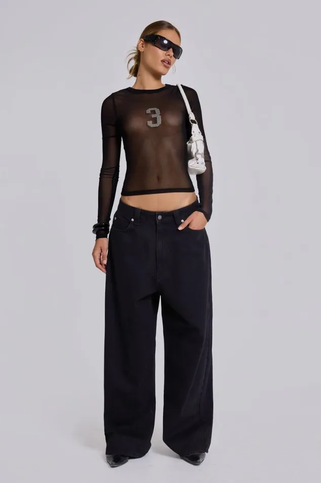 Jaded London Jeans WomenUnisex Solid Black XL Colossus Jeans Black