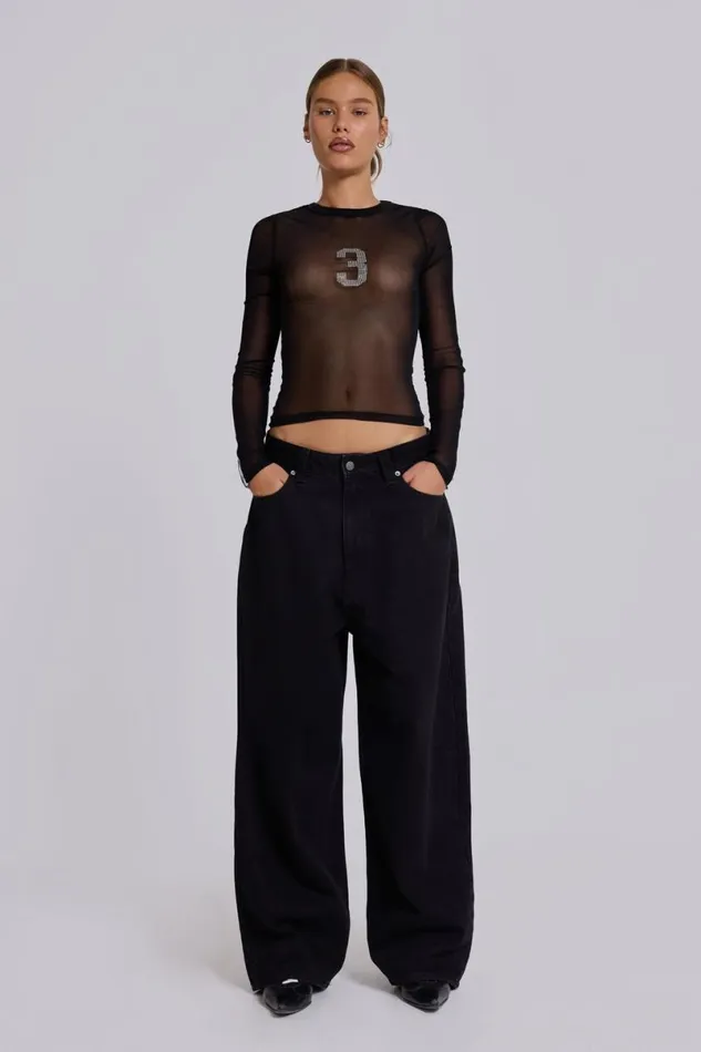 Jaded London Jeans WomenUnisex Solid Black XL Colossus Jeans Black
