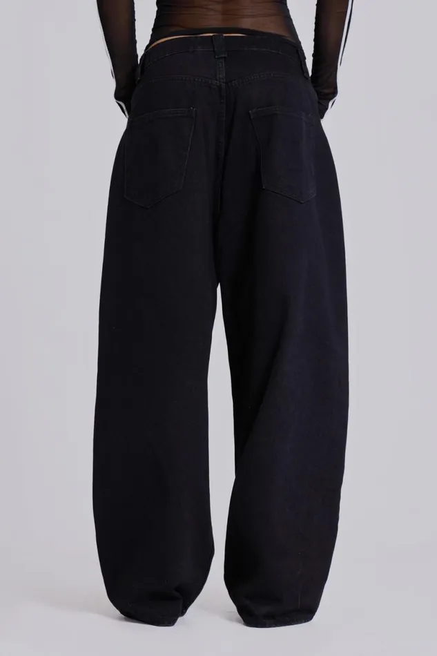 Jaded London Jeans WomenUnisex Solid Black XL Colossus Jeans Black