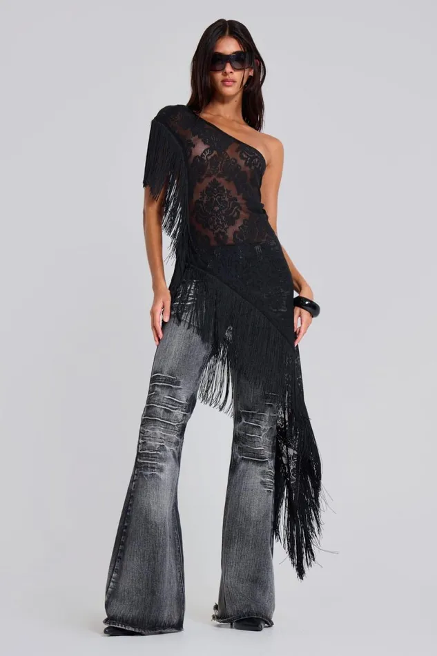 Jaded London Jeans WomenUnisex Washed Black Drift Jeans Black