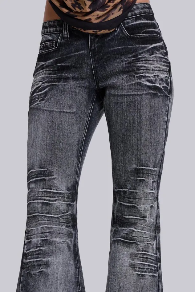Jaded London Jeans WomenUnisex Washed Black Drift Jeans Black