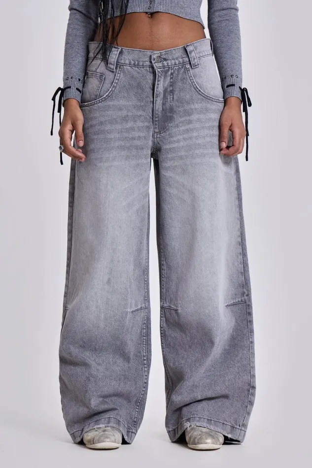 Jaded London Jeans Women Washed Grey Colossus Jeans Light Grey