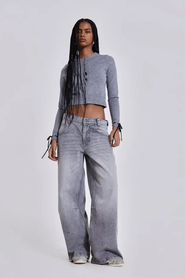 Jaded London Jeans Women Washed Grey Colossus Jeans Light Grey