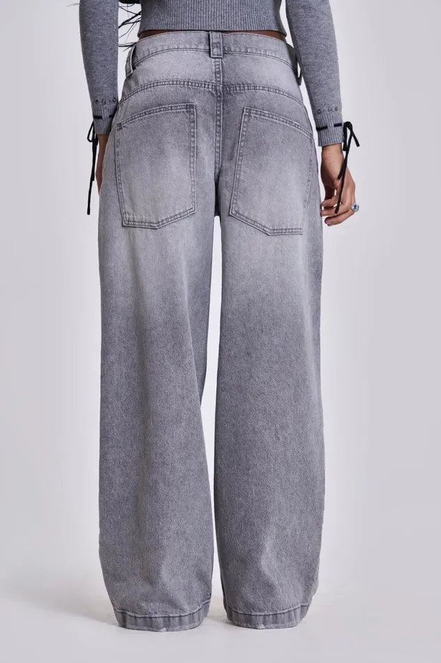 Jaded London Jeans Women Washed Grey Colossus Jeans Light Grey